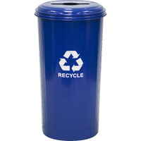 10/1CTDB-VV Ergode Combo Recycling Container - Tall Round Wastebasket for Cans and Paper Recycling - Durable Steel Construction - Space-Saving Design
