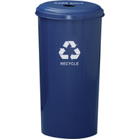 10/1DTDB-VV Ergode Can Collector - Tall Round Recycling Wastebasket with Top, Small Round Opening for Efficient Can Recycling in Compact Spaces, Durable Steel Construction
