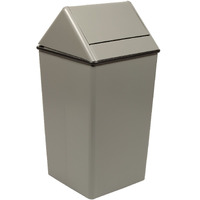 1311HTSL-VV Ergode Swingtop - Small Square Hamper with Swing Top, Rubber Gasket, Powder Coat Finish, 4 Feet, Optional Liner - Ideal for Lunch and Break Rooms in Educational and Industrial Venues
