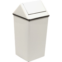 1311HTWH-VV Ergode Swingtop - Small Square Hamper for Lunch & Break Rooms, Rubber Gasket, Powder Coat Finish, 4 Feet, Optional Liner, Steel