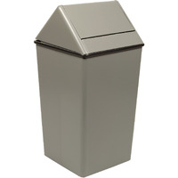 1411HTSL-VV Ergode Swingtop - Medium-Sized Square Hamper for Hotels, Offices, and Break Rooms - Protective Rubber Gasket - Powder Coat Finish - 4 Feet for Scratch Protection - Optional Plastic Liner - Steel