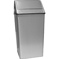 "1511HTSS-VV Ergode Swingtop Stainless Steel Hamper - Spacious & Durable for Educational & Industrial Settings - Swing Top, Rubber Gasket, 4 Feet, Optional Liner"