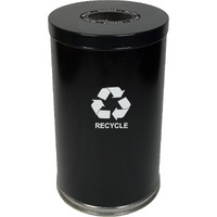 18RTBK-1H-VV Ergode Emoti-can | Stylish & Functional Single Stream Recycling & Waste Container | Stainless Steel Bottom Band | Lift-off Lid | Rigid Plastic Liner | Customizable Decals | Durable Steel Construction