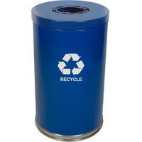 18RTBL-1H-VV Ergode Emoti-can | Single Stream Recycling & Waste Disposal Container | Stainless Steel Bottom Band | Lift-Off Lid | Rigid Plastic Liner | Customizable Decals | Durable Steel Construction
