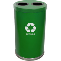 18RTGN-2H-VV Ergode Emoti-can: Versatile Dual Opening Container for Efficient Recycling & Waste Disposal, Lift-Off Lid, Stainless Steel Bottom Band, 2 Half-Moon Liners & Decals