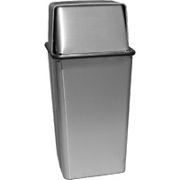 21HTSS-VV Stainless Steel Ergode Pushtop with Push Door, 4 Feet and Optional Plastic Liner