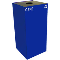 32GC01-BL-VV Ergode Recycling Containers - Compact & Customizable Square Shape, 4 Sizes, 4 Colors, 4 Lid Choices, Durable Steel Construction