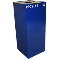 36GC04-BL-VV Ergode Recycling Containers - Compact, Customizable, Durable Steel Bins with 4 Sizes, 4 Colors, and 4 Lid Choices