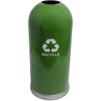 Ergode Dometop Recycling Containers - Touchless Disposal, Stainless Steel Bottom Band, Galvanized Liner, Recycle Decal - Durable & Efficient