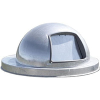 Ergode 5555G-VV Outdoor Drum Cover - Dome Top Lid, Push Door, Galvanized Steel - Compatible with 55-Gallon Drums & EXP-52 Receptacles.