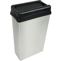 70HTSS-VV Ergode Stainless Steel Wastebasket - Sleek & Space-Saving Trash Disposal Solution with Push-Down Flaps & No-Mar Feet