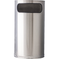 Ergode Half Round 9HR-SS-VV Waste Control Solution - Stylish, Space-Saving, Stainless Steel or Black, 14x5" Front Opening, Decorative Bottom Band