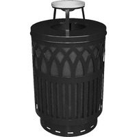 COV40P-AT-BK-VV Ergode Covington Can - Sleek and Contemporary Decorative Waste Receptacle for City Streets, Malls, Parks, and Offices