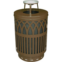 COV40P-AT-BN-VV Ergode Covington Can - Sleek and Contemporary Decorative Waste Receptacle for City Streets, Malls, Parks, and Offices
