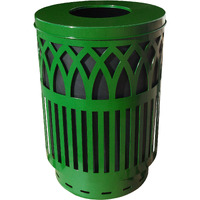 COV40P-FT-GN-VV Ergode Covington Can - Sleek and Contemporary Decorative Waste Receptacle for City Streets, Malls, Parks, and Offices