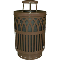 COV40P-RC-BN-VV Ergode Covington Can - Sleek & Contemporary Decorative Waste Receptacle for City Streets, Malls, Parks & More