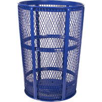 EXP-52BL-VV Ergode Expanded Metal Receptacle - Durable Outdoor Container with Vertical Ribs & See-Through Mesh Design - Powder Coated for Maximum Wear Resistance & Protection - Made from Steel