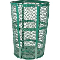 EXP-52GN-VV Ergode Expanded Metal Receptacle - Durable Outdoor Container with Vertical Ribs, See-Through Mesh Design, Powder Finish, Steel Construction