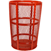 EXP-52RD-VV Ergode Expanded Metal Receptacle - Durable Outdoor Container with Vertical Ribs, See-Through Mesh Design, Powder Finish, and Long-Lasting Steel Construction