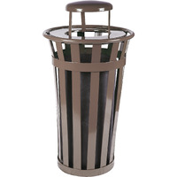Durable Outdoor Trash Receptacle | Graffiti-Resistant | Steel Construction | Rain Cap Lid | Black Plastic Liner | Anchor Kit Included