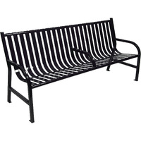 Ergode Oakley Bench - Sturdy Flat Bar Steel Construction with Center Arm - Ideal for Parks, Streets, and Universities - Easy Anchoring with Anchor Kit