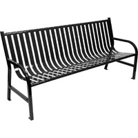 Robust and Stylish M6-BCH-BK-VV Ergode Oakley Bench - Ideal for Parks, Streets, and More. Durable Flat Bar Steel Construction with Easy Anchoring. Reliable and Attractive Seating Option.