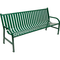 Stylish and Durable M6-BCH-GN-VV Ergode Oakley Bench - Ideal for Parks, Streets, and Universities - Flat Bar Steel Construction - Easy Anchoring - Long-lasting Reliability