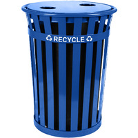 MR36-FTR-BL-VV Ergode Oakley Recycling Container - Ideal for High Traffic Areas, Single Stream Recycling, Durable Steel Construction