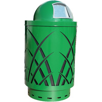 SAW40P-DT-GN-VV Ergode Sawgrass Can - Decorative Waste Receptacle for City Streets, Malls, Parks, and Office Complexes. Durable Galvanneal Steel Construction with Lift-Off Lid. Includes Liner, Feet, and Anchor Kit.