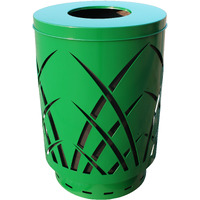 SAW40P-FT-GN-VV Ergode Sawgrass Can - Decorative Waste Receptacle for City Streets, Malls, Parks, and Offices - Durable Galvanneal Steel Construction