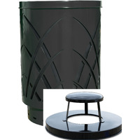 SAW40P-RC-BK-VV Ergode Sawgrass Can - Decorative Waste Receptacle for City Streets, Malls, Parks, and Office Complexes. Durable Galvanneal Steel Construction with Lift-Off Lid. Includes Liner, Feet, and Anchor Kit.