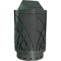 SAW40P-SWT-BK-VV Ergode Sawgrass Can - Decorative Waste Receptacle for City Streets, Malls, Parks, and Offices - Durable Galvanneal Steel with Lift-Off Lid