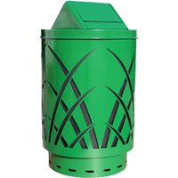 SAW40P-SWT-GN-VV Ergode Sawgrass Can - Decorative Waste Receptacle for City Streets, Malls, Parks, and Office Complexes. Durable Galvanneal Steel with Powder Coat Finish. Includes Plastic Liner and Anchor Kit.