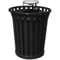 Ergode WC3600-AT-BK-VV Outdoor Trash Receptacle | Durable Steel, Ash Top, Graffiti-Proof | Leveling Feet, Anchor Kit, Lid Attachment Kit, Plastic Liner | Reliable Waste Management for Outdoor Spaces