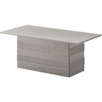 Hallett Embossed Modern Pedestal Coffee Table, Champagne Wood
