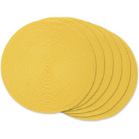 DII Yellow Round Polypropylene Woven Placemat (Set of 6)