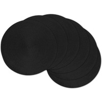 DII Black Round Polypropylene Woven Placemat (Set of 6)