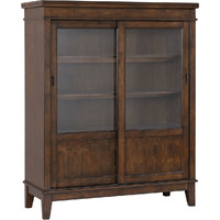 Mindy Cherry Wood Contemporary Curio China Display Cabinet with Storage Shelves