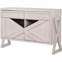 Figaro Buffet Server Cabinet with Storage Drawers, Wash Gray Wood