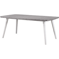 Cusick 72" Rectangular Farmhouse Dining Table, White & Gray Wood