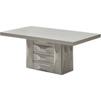 Astra Modern 71" Rectangular Pedestal Dining Table, Champagne Wood