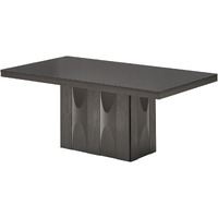 Voight Modern 71" Rectangular Pedestal Dining Table, Gray Wood