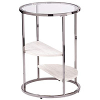 Ledermore Round Side Table w/ Faux Stone