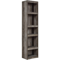 72 Inches 5 Tier Wooden Pier with Adjustable Shelves, Gray
