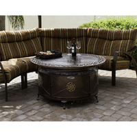 AZ Patio Heaters Outdoor Rectangular Aluminum Propane Fire Pit with Scroll Design