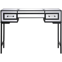 42 inch mirrored flip top vanity table in black
