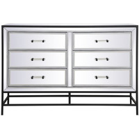 34 inch mirrored 5 drawers chest in black
