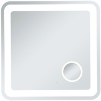 Lux 30in x 30in Hardwired LED mirror with magnifier and color changing temperature 3000K/4200K/6000K