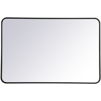 Soft corner metal rectangular mirror 28x42 inch in Black