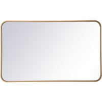 Soft corner metal rectangular mirror 22x36 inch in Brass